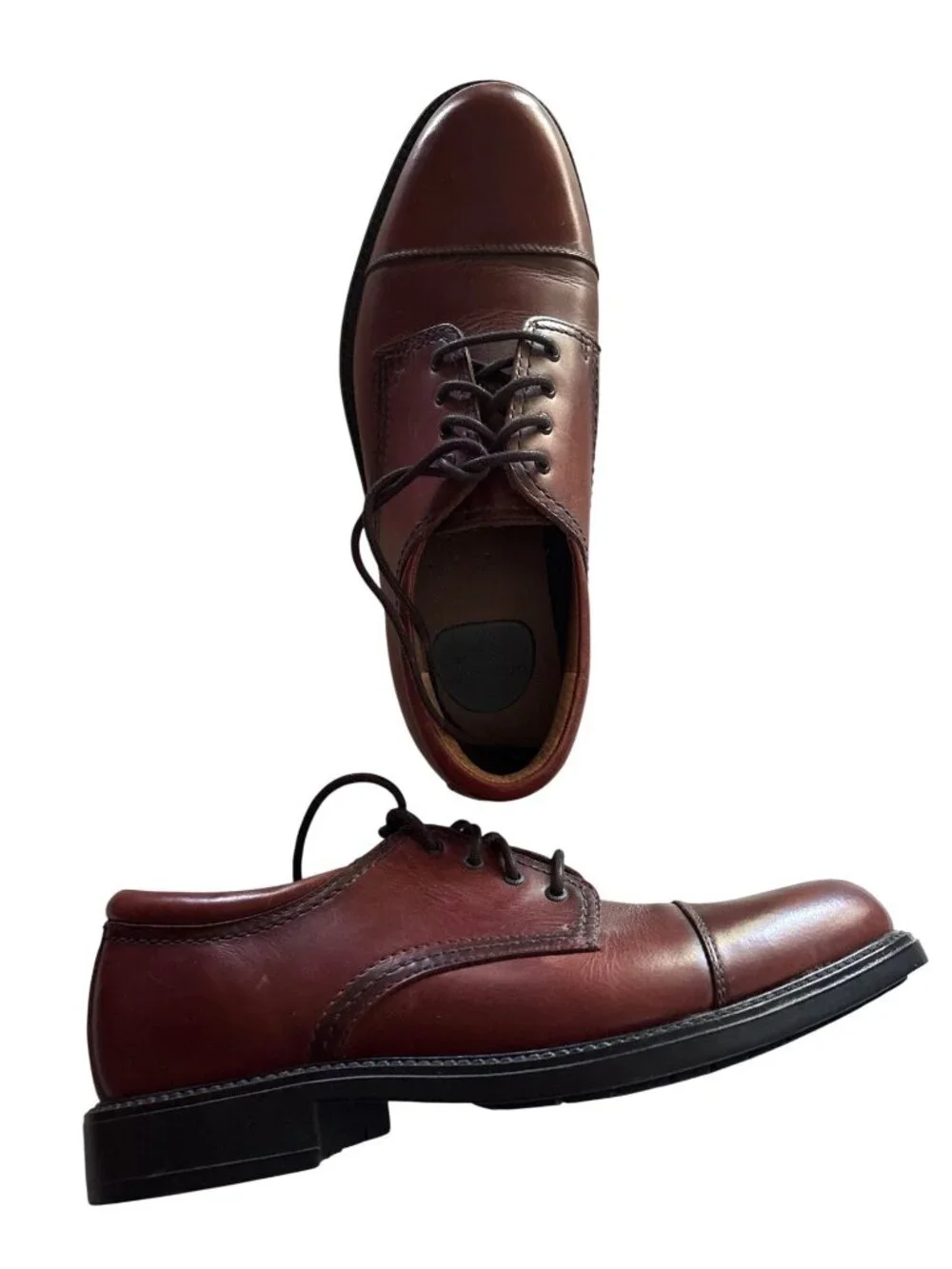 Dockers Mens Lace-Up Leather Oxford Shoes 10M Cordovan Brown New With Tags